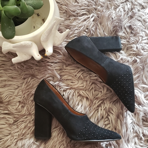 Halston Laurel Studded Suede Pumps - Picture 3 of 8